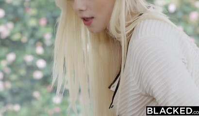 Triple Trouble: Three Blondes in White Stockings Take on Ebony Studs