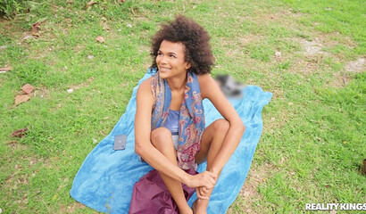 A stranger's big cock seduces a tanned brunette Alina Ali in a pickup porn